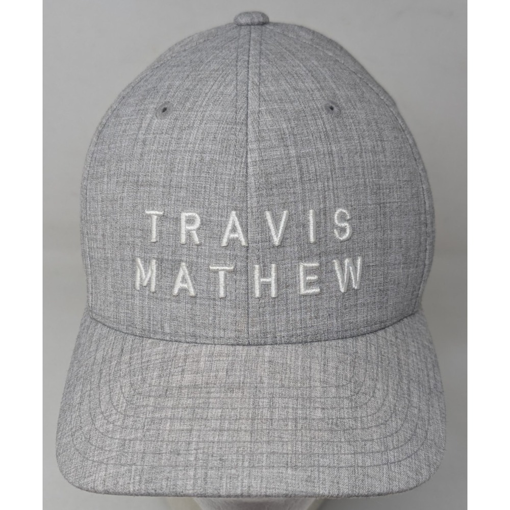 Travis Mathew Rockdale Snapback Hat Flexfit 110 Heather Gray Golf Cap VTG